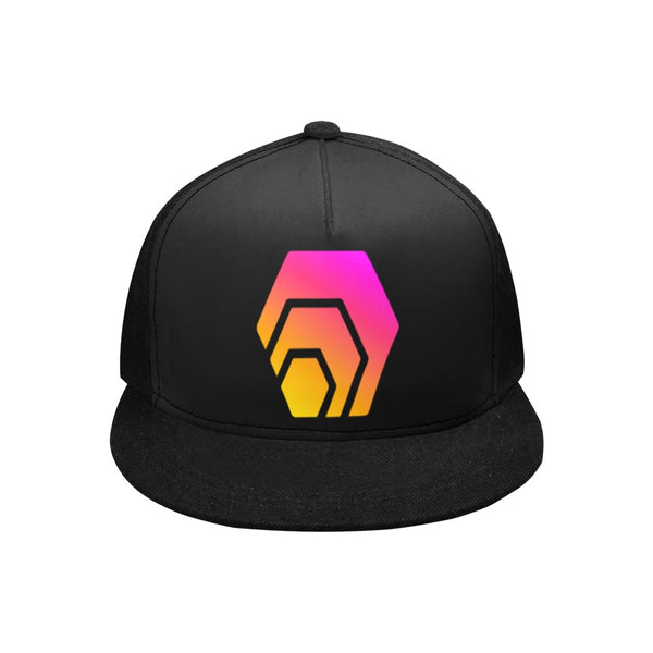 Hex Logo Black Snapback Flat Brim Hat