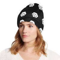 Hex White Black All Over Print Beanie for Adults