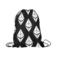 Ethereums Black Drawstring Bag (Large)