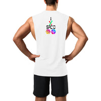 I Sac'd Stacked Black Men's Open Sides Workout Tank Top