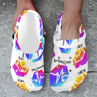 Hex Pulse TEXT Custom Print Adults Clogs