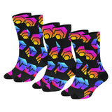 Hex Pulse Combo Black Sublimated Crew Socks (3 Packs)