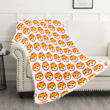 Shiba Inu Pom Pom Fringe Blanket 60"x80"