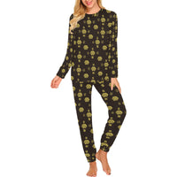 5555 Women's All Over Print Pajama Set with Trouser Opening