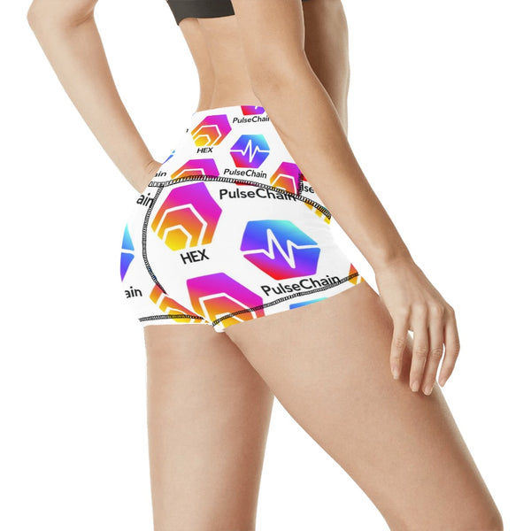 Hex Pulse TEXT Women's All Over Print Yoga Shorts