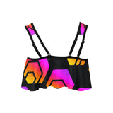 Hex Black Flounce Bikini Top