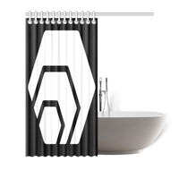 Hex White Logo Shower Curtain 72"x72"