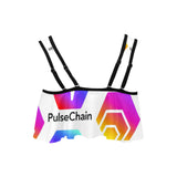 Hex Pulse TEXT Flounce Bikini Top