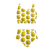 IM 3D WHT Sports Crop Top Bikini Set