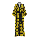 IM 3D BLK Women's Long Kimono Robe