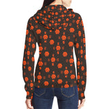 5555 Orange Women's All Over Print Full Zip Hoodie