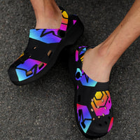 Hex Pulse Combo Black Custom Print Adults Clogs