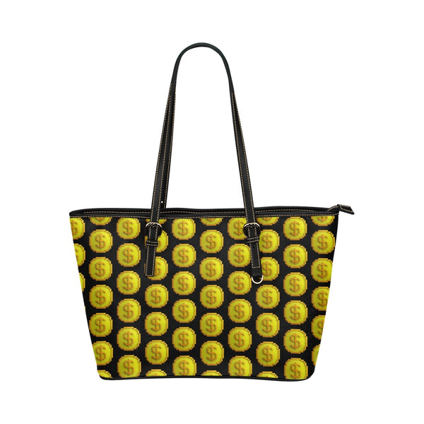 IM 3D BLK Leather Tote Bag