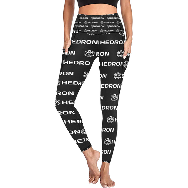 Hedron Combo White All Over Print High Waist Leggings with Pockets