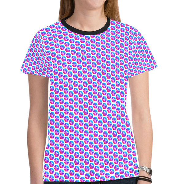 Pulses Small Women's All Over Print Mesh Cloth T-shirt