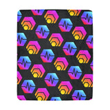 Hex Pulse Combo Black Ultra-Soft Micro Fleece Blanket 50" x 60" - Crypto Wearz