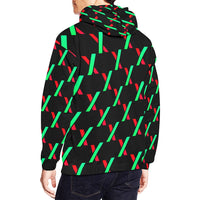 PulseX Black Men's All Over Print Hoodie