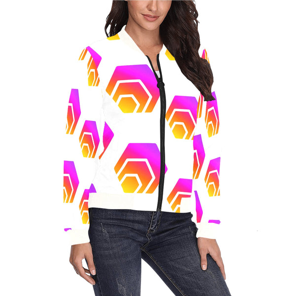 Hex Tapered Women's All Over Print Bomber Jacket