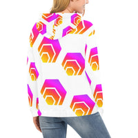 Hex Tapered Women's All Over Print Hoodie