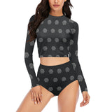 Hex Black & Grey Women Long Sleeve Bikini Set