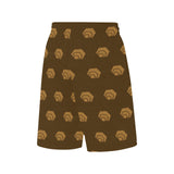 Hex Brown & Tan All Over Print Basketball Shorts With Pockets