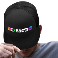 I Sac'd Black Hip Hop Flat Brim Cap