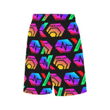 HPXdotCOM Black All Over Print Basketball Shorts With Pockets