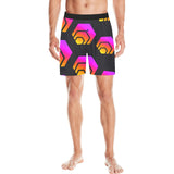 Hex Black Tapered Men's Mid-Length Pajama Shorts