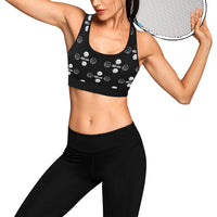 Hex Dot Com White Women's All Over Print Sports Bra