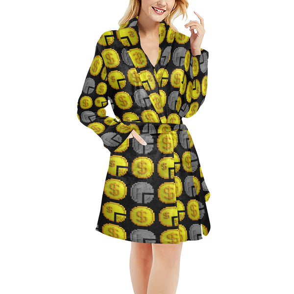 IM ALL 3 BLK Women's All Over Print Fleece Robe