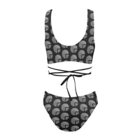 Future 3d BLK Cross String Bikini Set