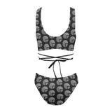 Future 3d BLK Cross String Bikini Set