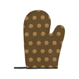 Hex Brown & Tan Heat Resistant Oven Mitt With Pot Holder (Four Pieces Set)