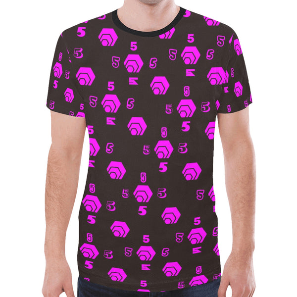 5555 Pink Men's All Over Print Mesh T-shirt