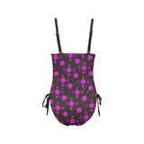 5555 Pink Drawstring Side One-Piece Swimsuit