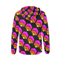 Hex Black Women's All Over Print Full Zip Hoodie