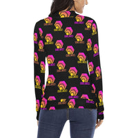 Hex Color Dot Com Black Women's All Over Print Mock Neck Sweater