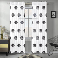 Hex Black Gauze Curtain 28"x84" (Two Pieces)