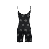 Hex Black & Grey Women's Spaghetti Strap Short Yoga Bodysuit