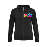 Hex PulseX Pulse Logos Black Women's All Over Print Full Zip Hoodie