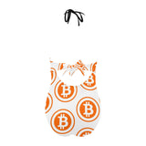 Bitcoin Orange Backless Bow Hollow Out Swimsuit