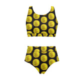 IM 3D BLK Sports Crop Top Bikini Set