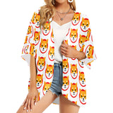 Shiba Inu Women's Kimono Chiffon Cover Up