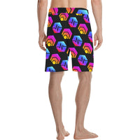 Hex Pulse Combo Black Men's All Over Print Casual Shorts