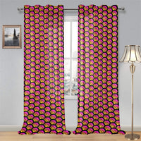 Hex Small Black Gauze Curtain 28"x95" (Two Pieces)