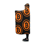 Bitcoin Black & Orange Hooded Blanket 60"x50"