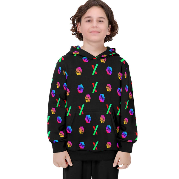 HPX Black Small Big Boys' Long Sleeve Hoodie