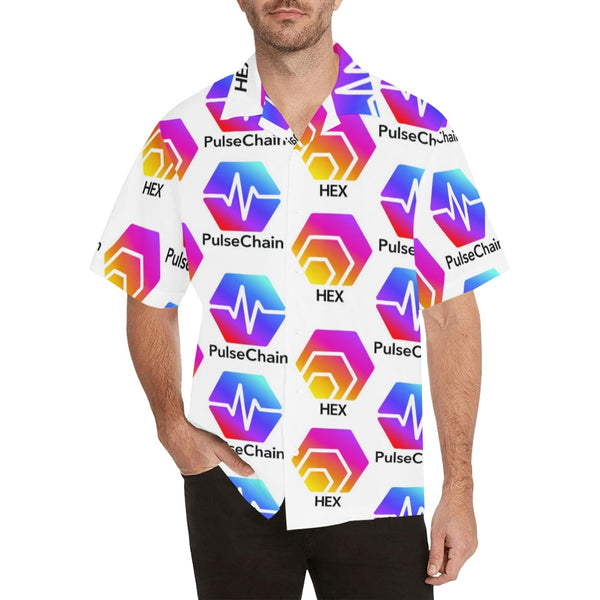 Hex Pulse TEXT Men's All Over Print Hawaiian Shirt