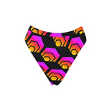 Hex Black High-Waisted High-Cut Bikini Bottom