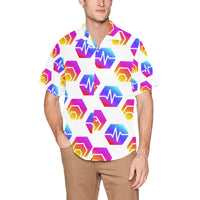 Hex Pulse Combo Men's All Over Print Hawaiian Shirt With Chest Pocket